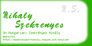mihaly szekrenyes business card